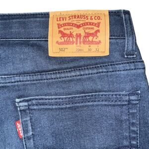 Levis 502 Jeans Mens 30x32 Blue Tapered Fit Stretch Denim Pants Classic 502 REG